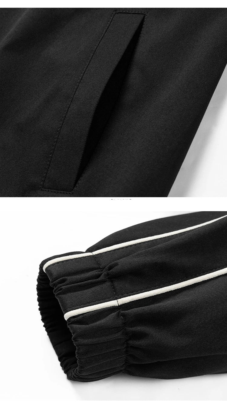 Striped White Lining With Rib sleeve Style Jacket