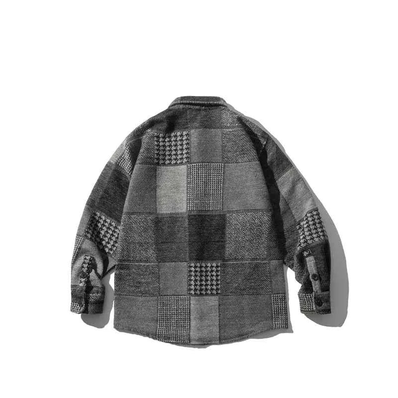 Retro Dark Color Plaid Shirt