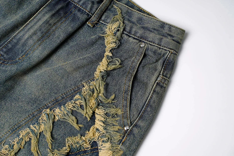 Vintage Loose Distressed Denim Shorts