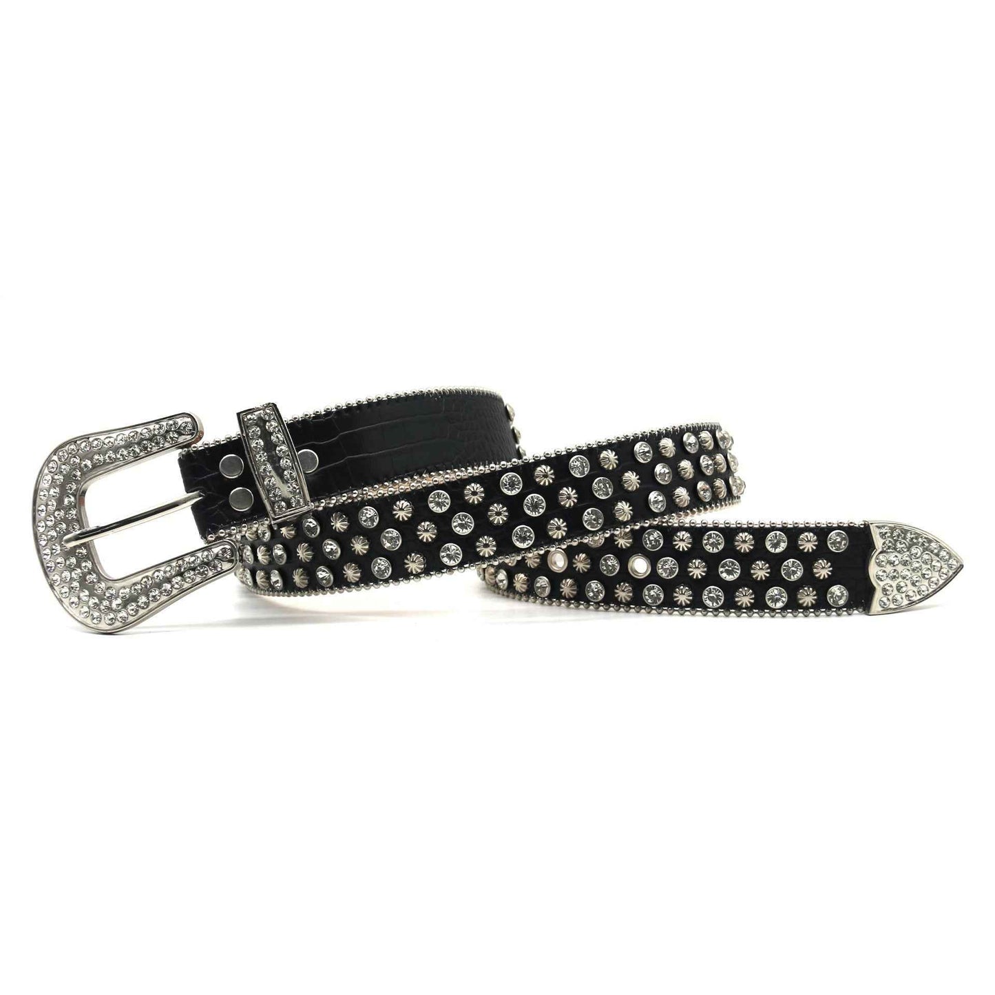 Midnight Spark | Black Rhinestone Belt