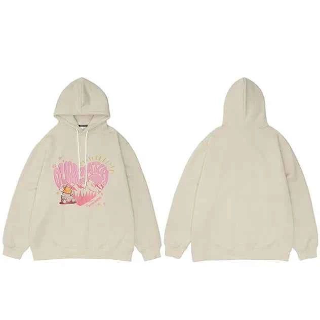 Dual Match Heart Shape Pullover Hoodie
