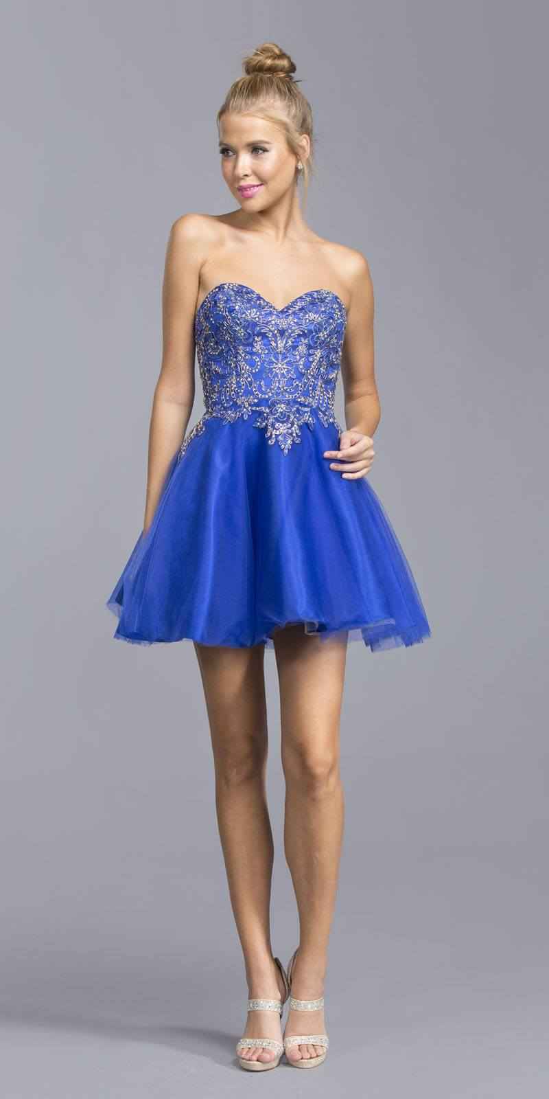 CLEARANCE - Aspeed S2040 Sweetheart Neckline Strapless Short Dress (Size 3XL)