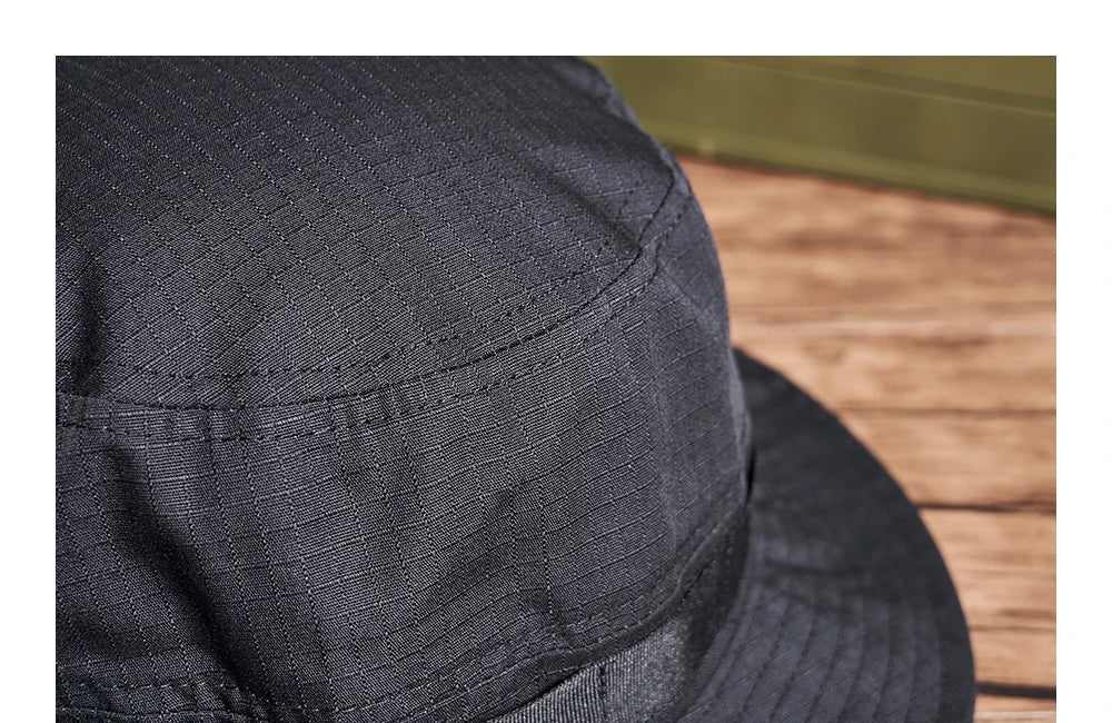 Coal Black Bucket Camping Hat