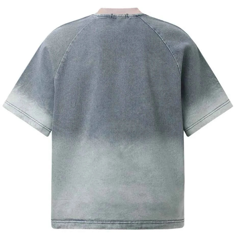 Streetwear Patchwork Denim Oversized T-Shirts