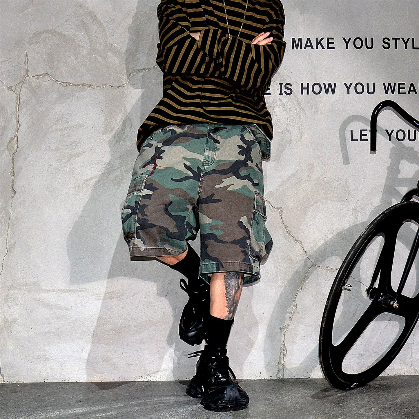 Tactical Camouflage Knee Length Shorts