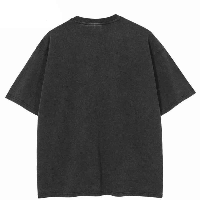 Blurry Red Face Graphic Loose T-Shirt