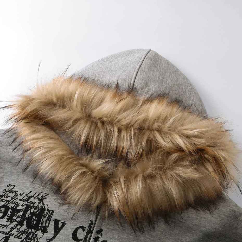 Sinful Zip Up Fur Hooded Jacket