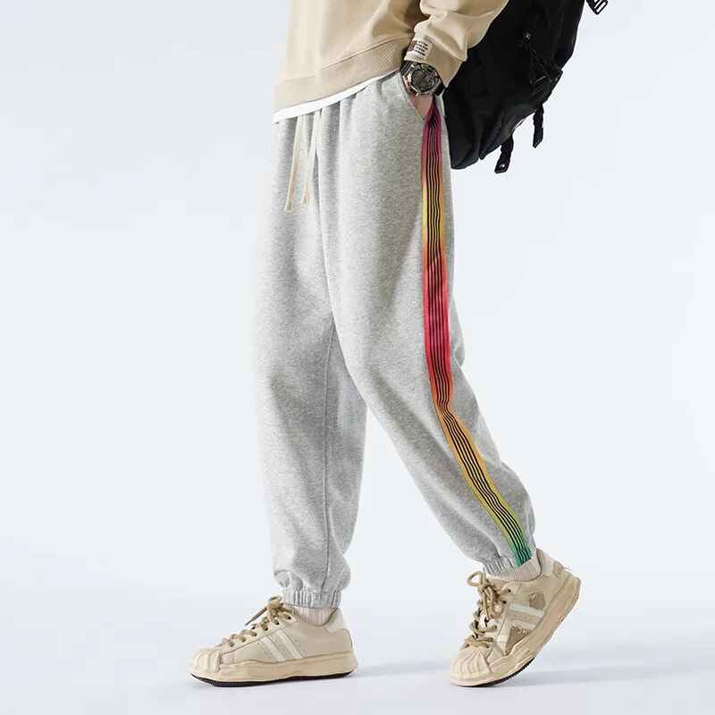 Rainbow Color Stripe Jogger Pants