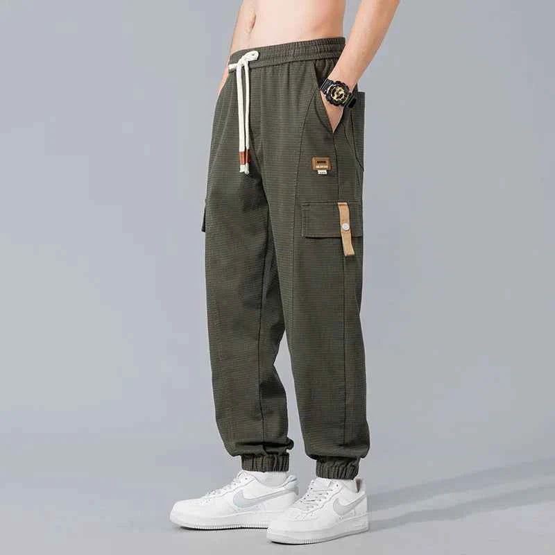 Elastic Cropped Pockets Safari Style Pants