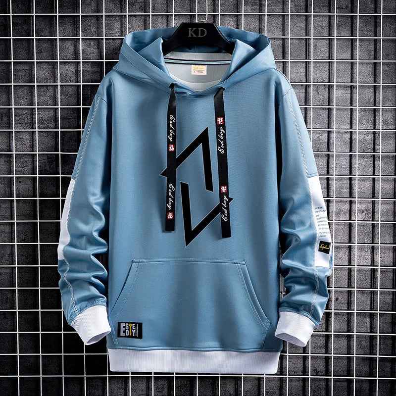 Gridline Contrast Hoodie