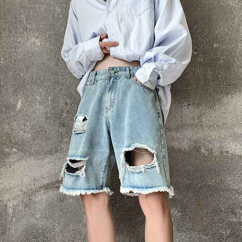 Denim Ripped Jeans Shorts
