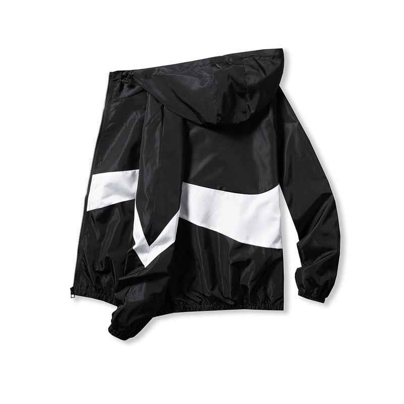 Horizontal Broad Stripe Zipper Hoodie