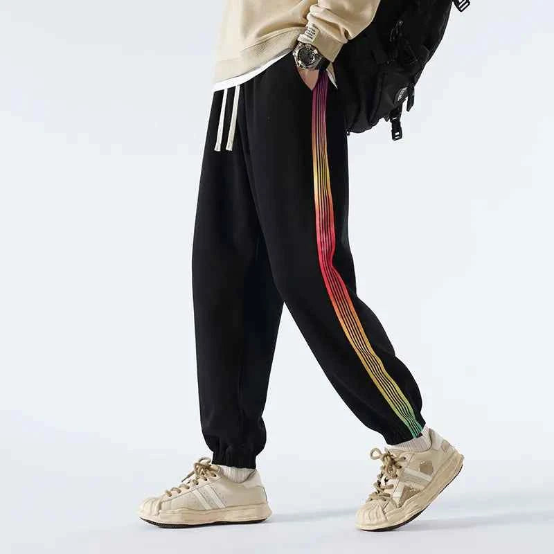 Rainbow Color Stripe Jogger Pants