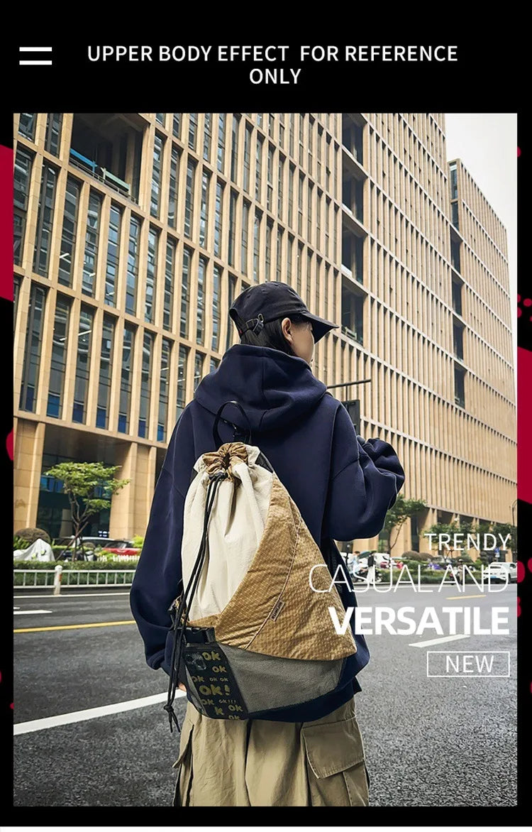 Two Tone Drawstring Backpack
