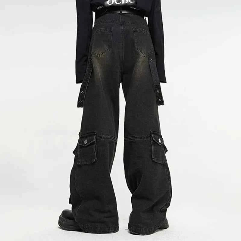 Washed Denim | Cargo Pants
