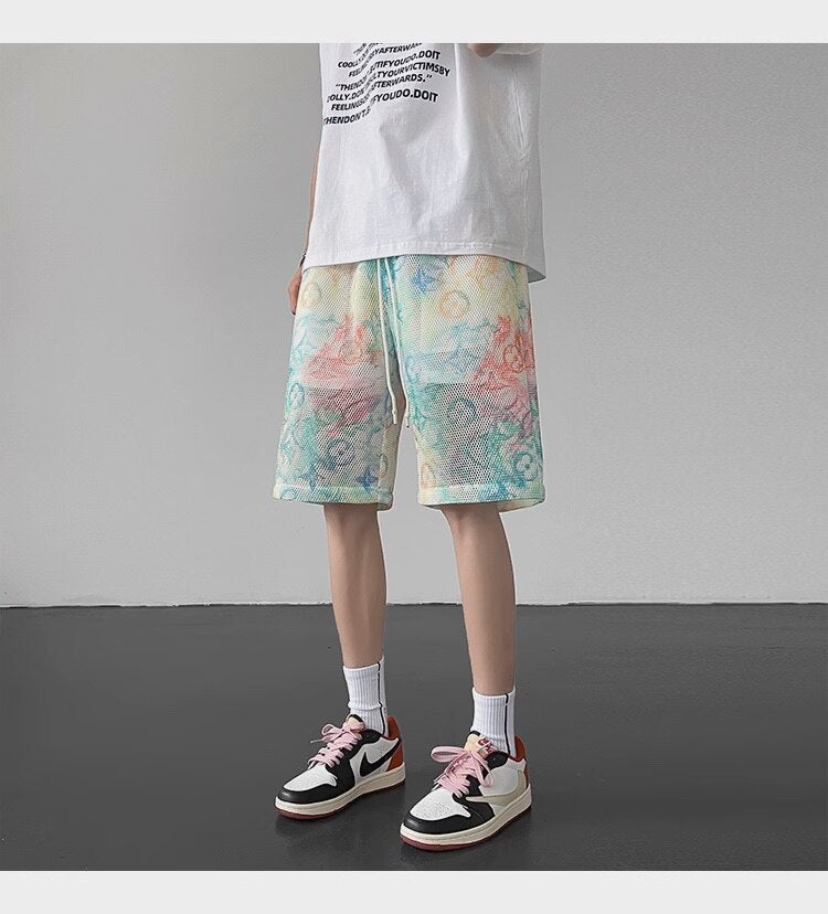 X-Color Tie-dye Mesh Shorts