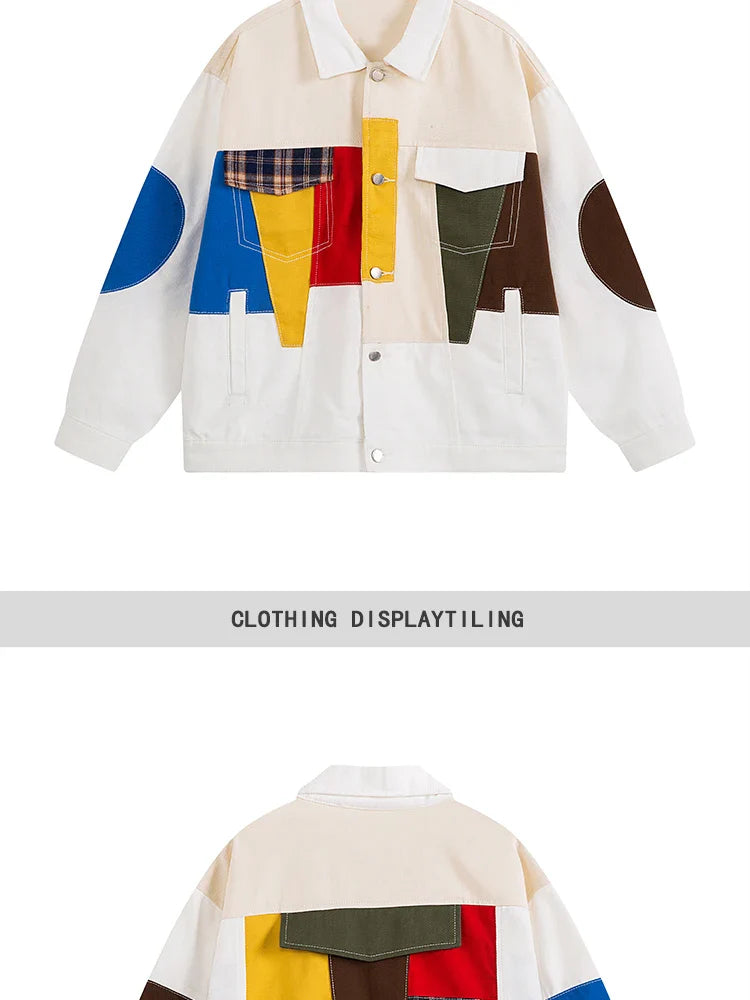 Color Block Multi Patchwork Jacket