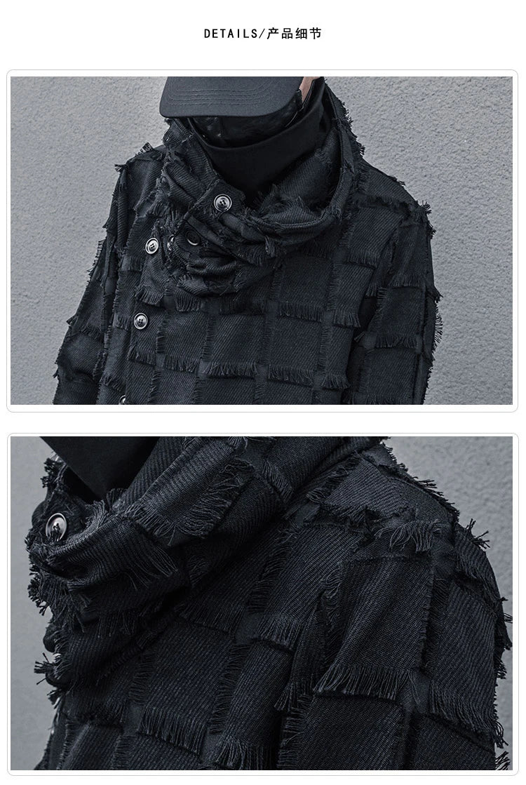 Mist Black Turtleneck Gothic Coat