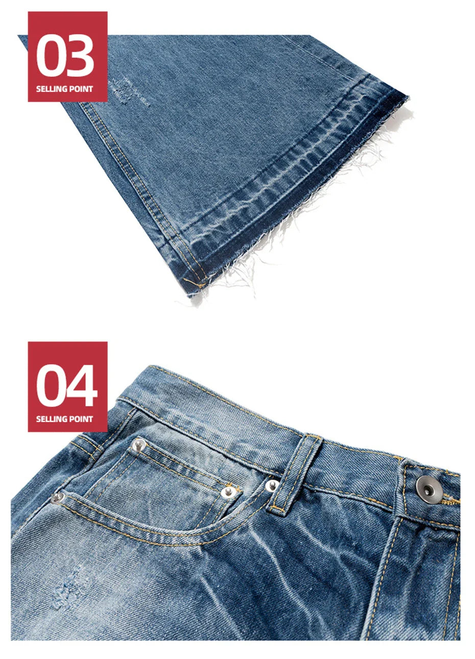 Distressed KP26 Baggy Flared Jeans