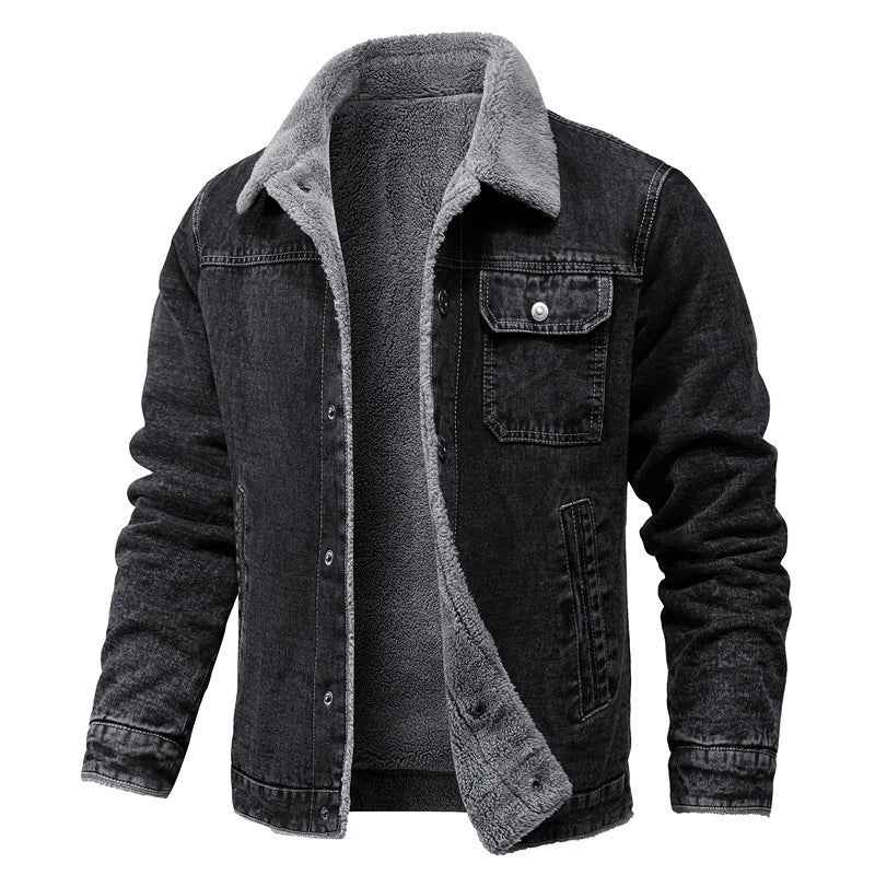 Neutral Color Button Up Fleece Jacket