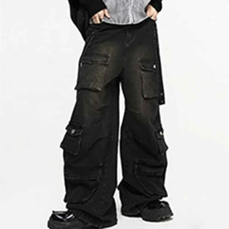 Washed Denim | Cargo Pants