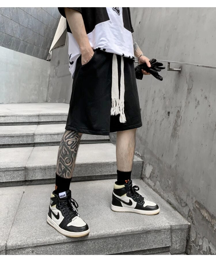 Casual Black Color Knee Length Shorts