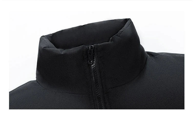 Writing Style Two Tone Zipper Padded Jacket