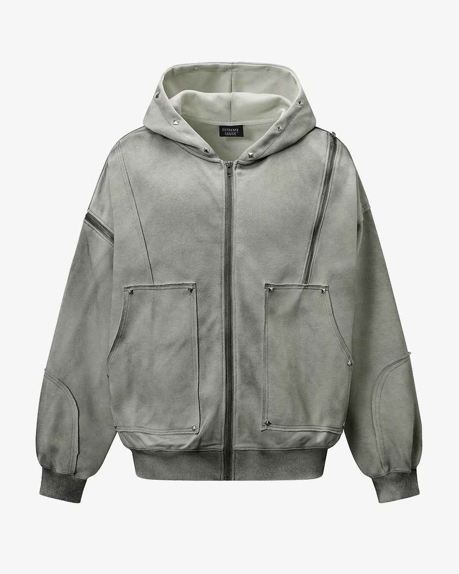 T2 Rivet Zipper Hoodie