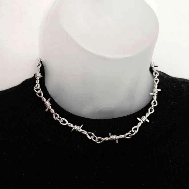 Y2K Punk Wire Necklace & Bracelet