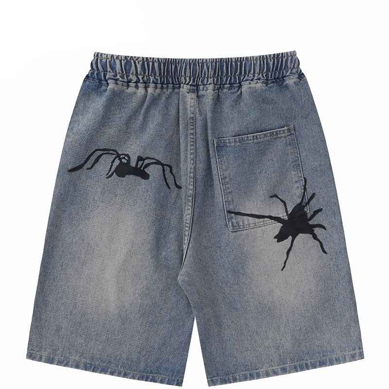 Tarantula Spider Graphic Denim Shorts