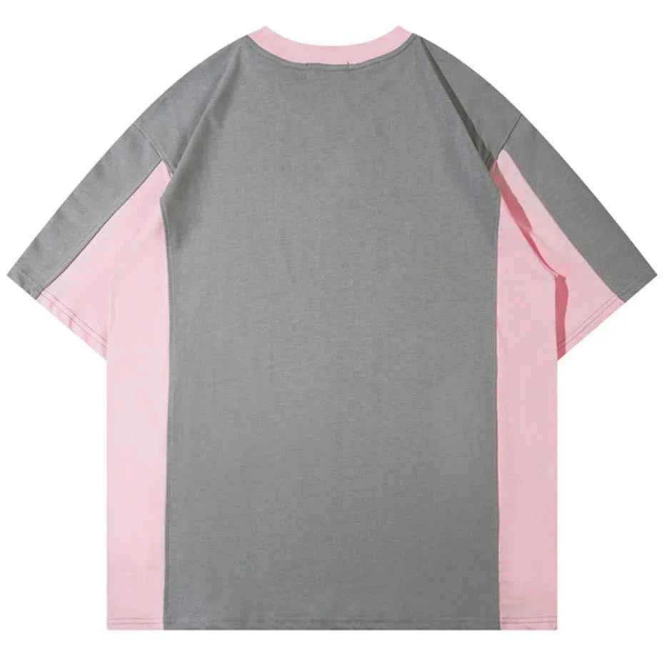 Streetwear Printed Patchwork Oversized Fashion Casual T-shirt