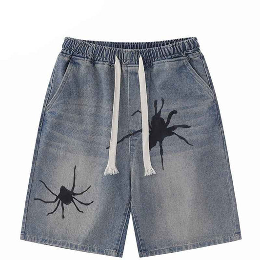 Tarantula Spider Graphic Denim Shorts