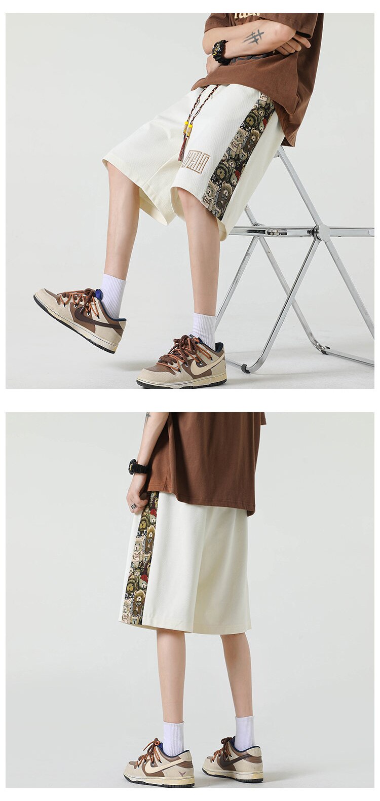 Kawaii Bear Side Patch Baggy Shorts