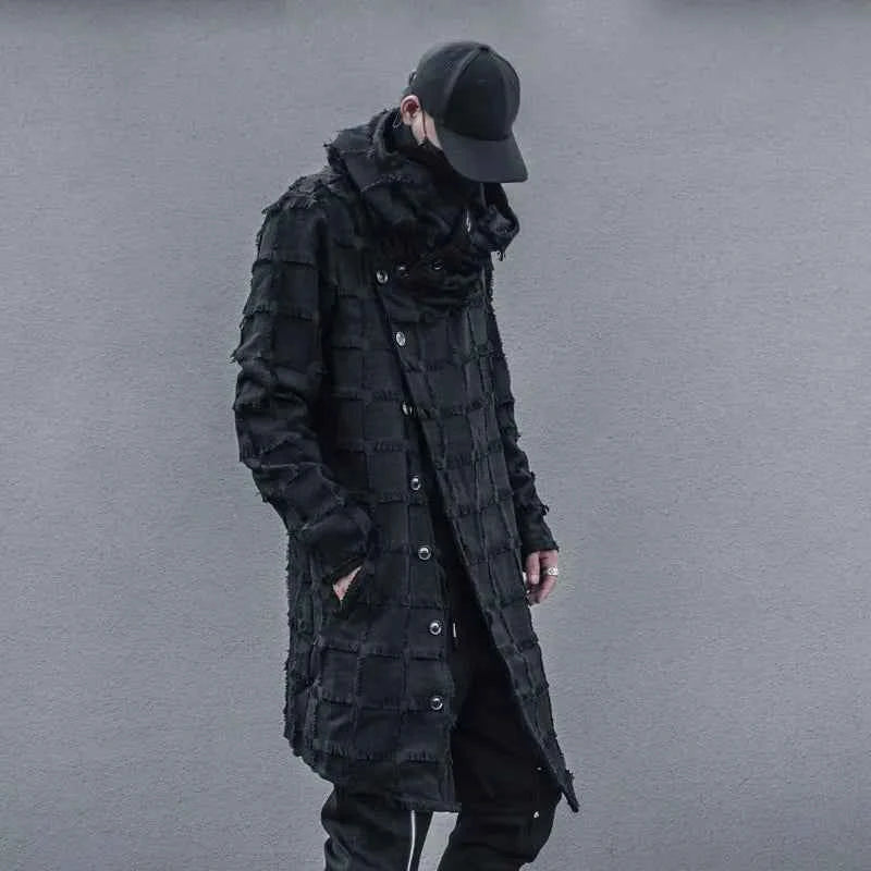 Mist Black Turtleneck Gothic Coat
