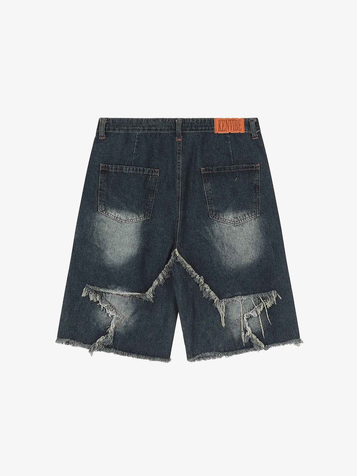 Blue Denim Tassel Star Shorts
