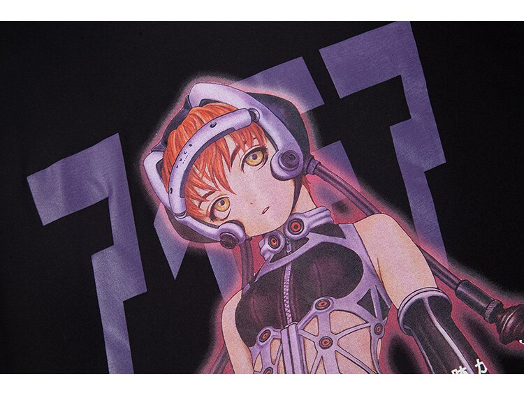 Manga Girl Kanji Anime Graphic T-Shirt