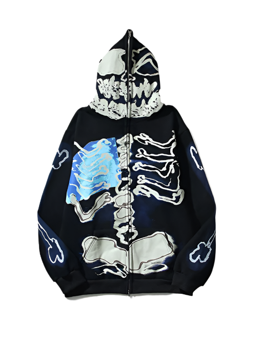 Skeleton Cactus Zip Hoodie
