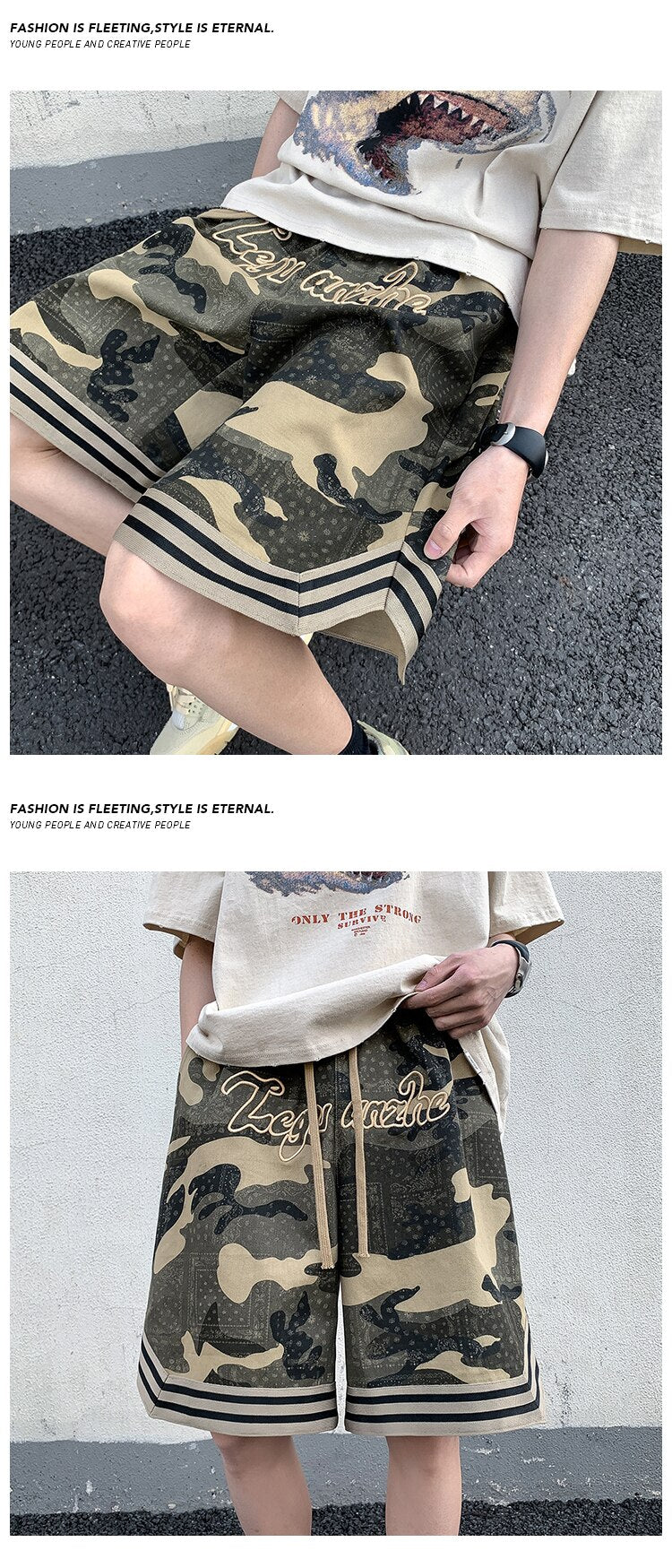 Camo Goth Knee Length Shorts