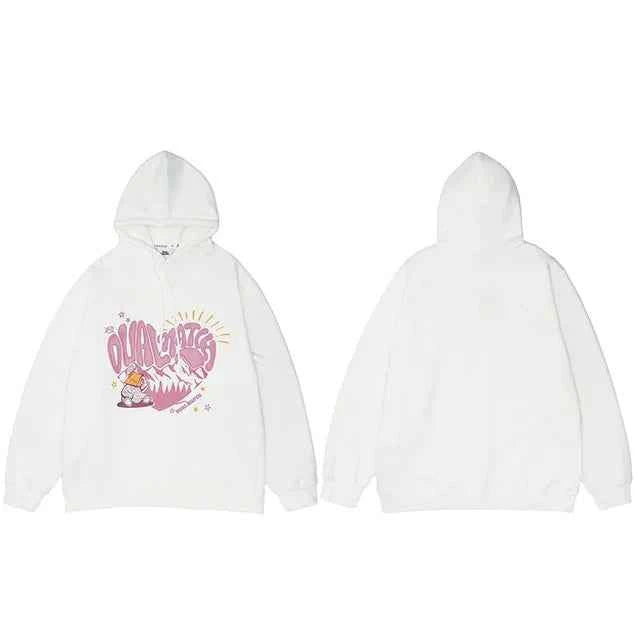 Dual Match Heart Shape Pullover Hoodie
