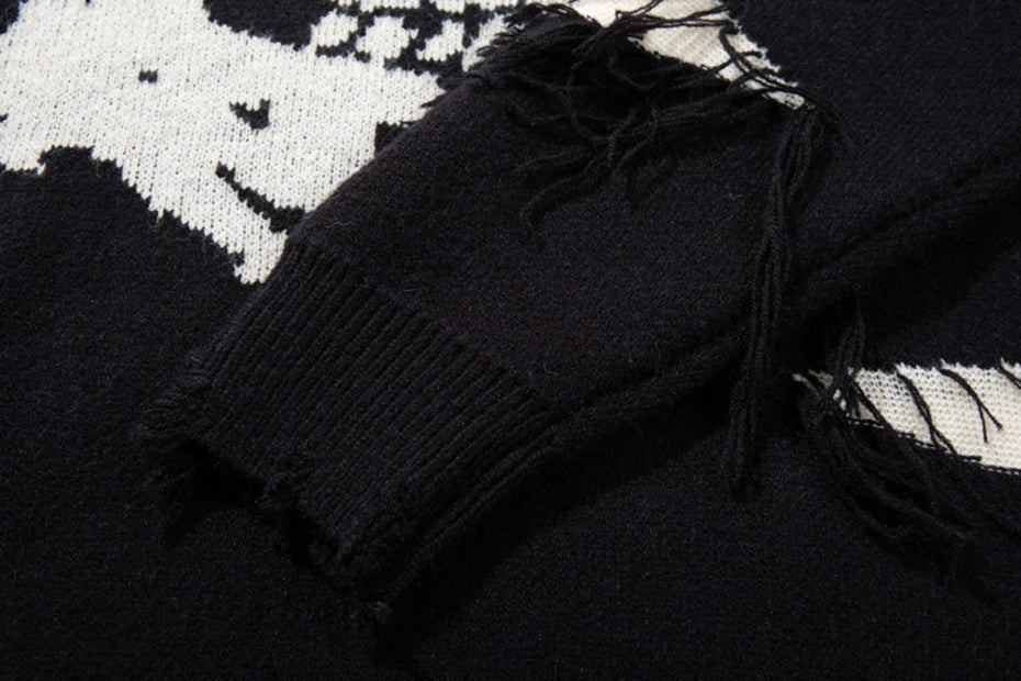 Skull Star Knitted Sweatshirt