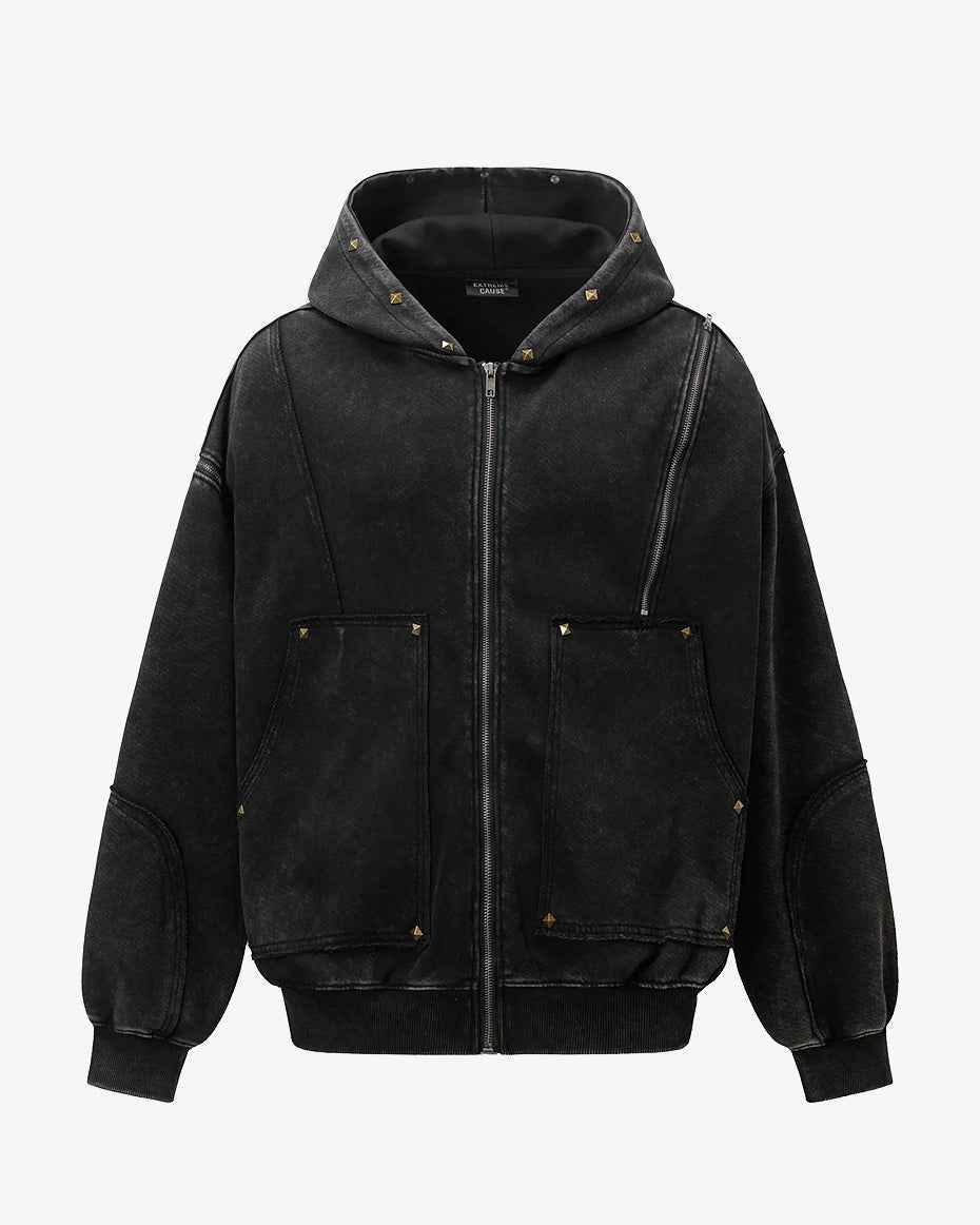 T2 Rivet Zipper Hoodie
