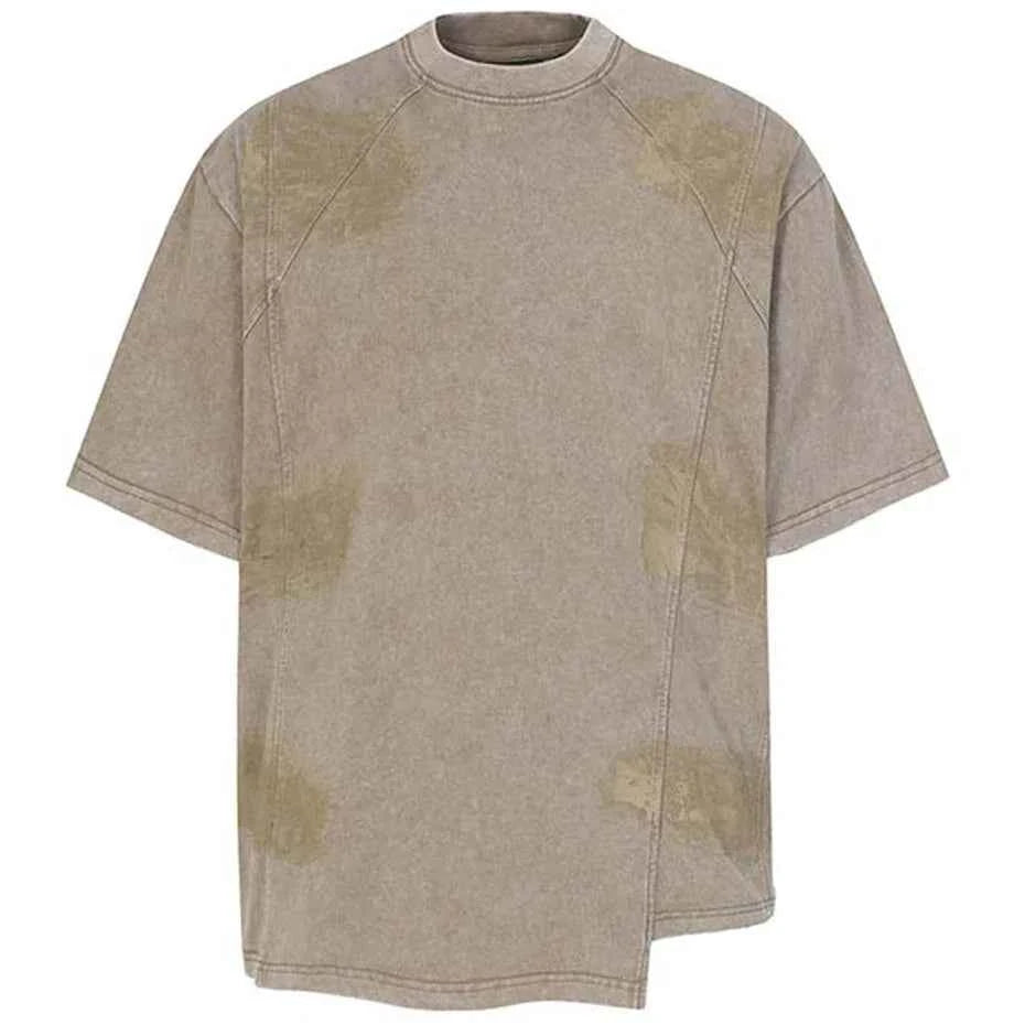 Irregular Patchwork Vintage Streetwear T Shirts