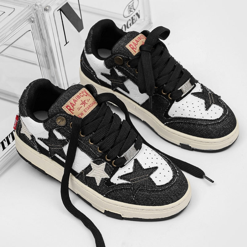 Star Black Sneakers - Triple Black Luxury Architectural Trainers | LuxuryUrbanwear - JUSTLUXURY