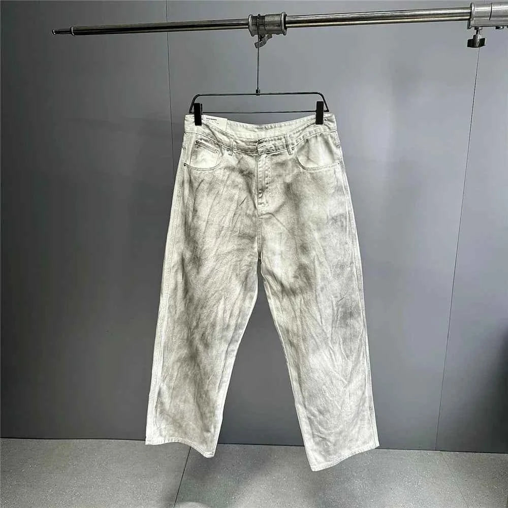 Distressed Dirty White Baggy Pants