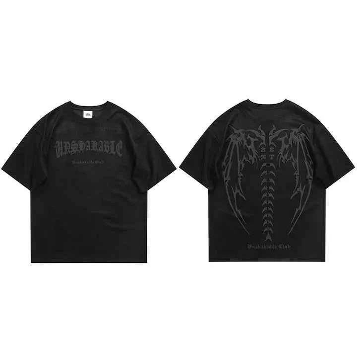 Spinal Cord Devil Wings Skeleton T-Shirt