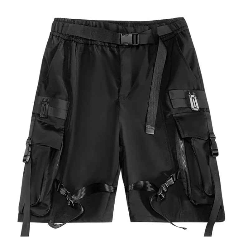 Techwear Streetwear Ribbons Baggy Shorts