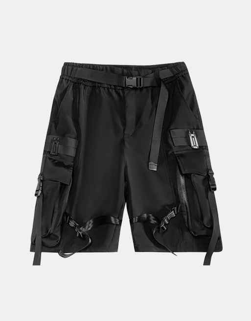 Techwear Streetwear Ribbons Baggy Shorts