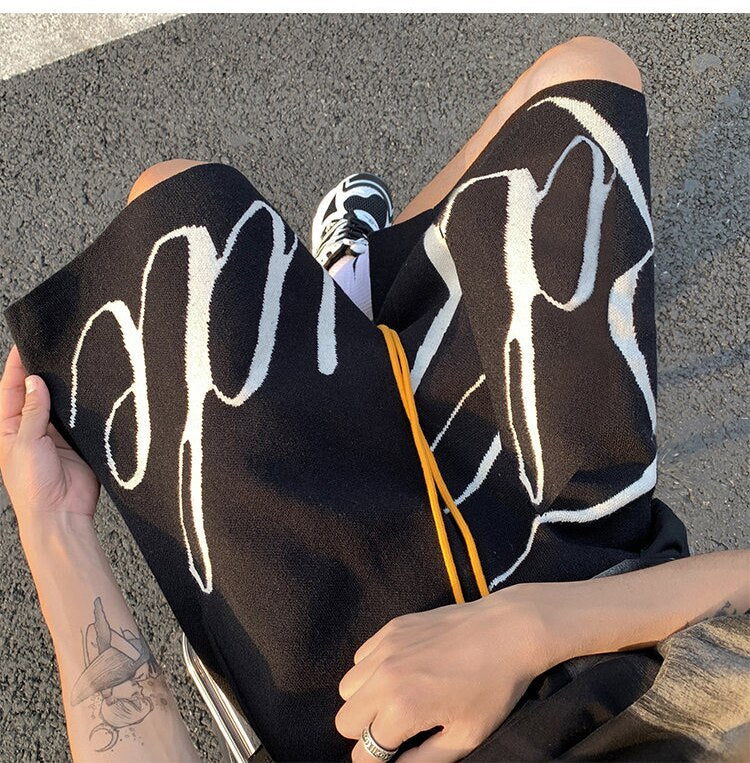Letter Foam Y2K Knee Length Shorts