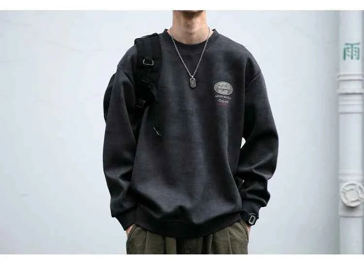 Gray Color Mountain Valley Design Sweater