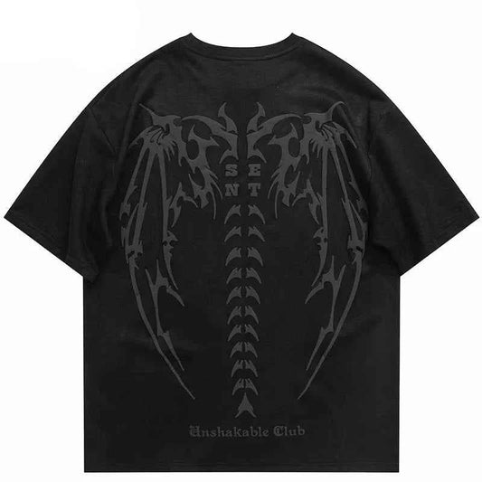 Spinal Cord Devil Wings Skeleton T-Shirt
